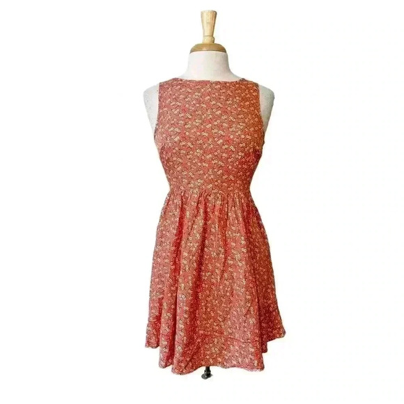 Juicy Couture Women's Pink Floral Silk Cotton Midi Sleeveless Sundress Size 6 - Picture 1 of 13